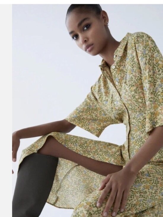 ZARA Maxi Midi Shirt Dress Size Small NWT - Picture 3 of 10